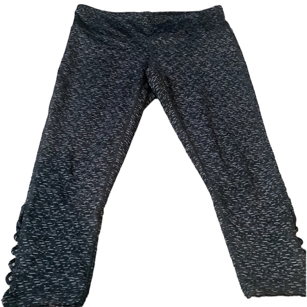 Prana high waisted legging size L black white print gym workout yoga act…